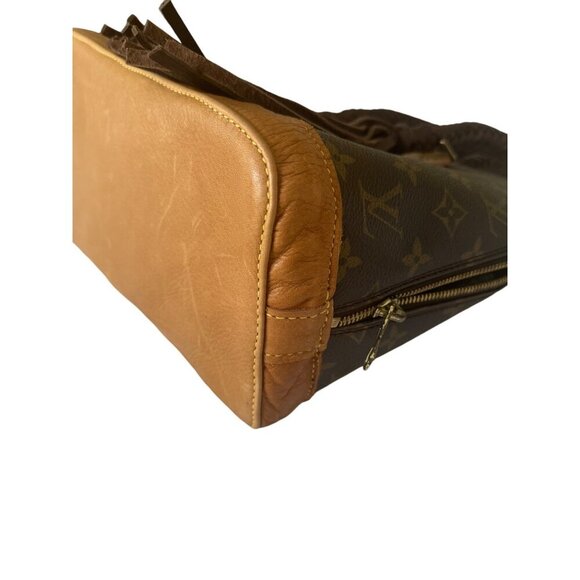 Louis Vuitton Vintage Boho Satchel Brown Monogram Canvas Luxury Western Fringe - Picture 9 of 16